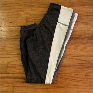 Athleta Charcoal Gray and White Leggings